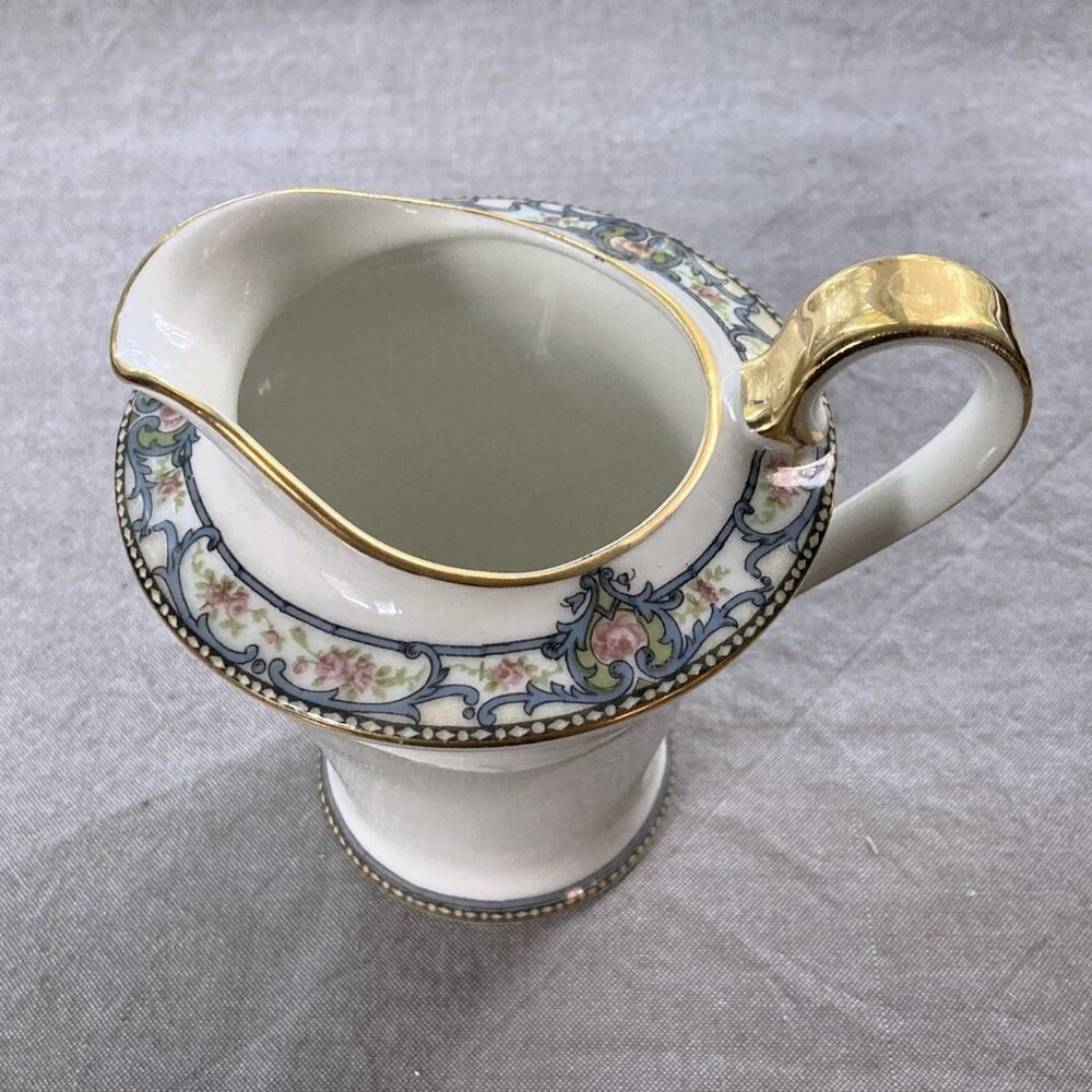 RARE "Troy" Upright Creamer, Theodore Haviland Limoges France, Gold Trim. EUC